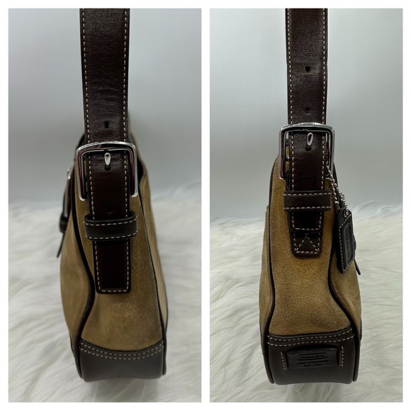 ⭐️SOLD⭐️ Vintage Coach Hampton Camel Suede & Leather Shoulder Bag - Picture 6 of 15